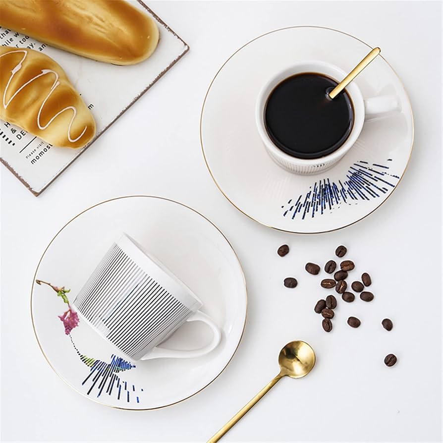 Amazon.co.jp: FBITE 精緻なコーヒーカップセット、ミラーカップ